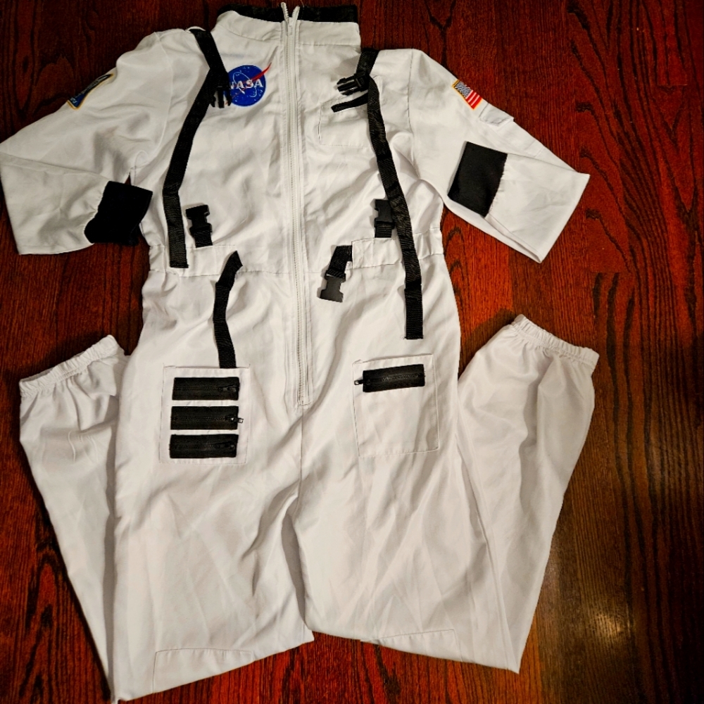Spirit Astronaut costume with helmet, kids XL, white